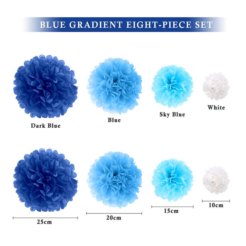 Binpeng Paper Pom Poms Hanging Paper Flower Ball Wedding Party Celebrations Decorations Outdoor Decoration Flowers Craft for Party Birthday party (BL-8PCS) - Image 4